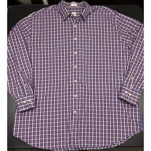 Peter Millar Shirt Mens XXL 2XL Long Sleeve Button Down Pink Blue Plaid